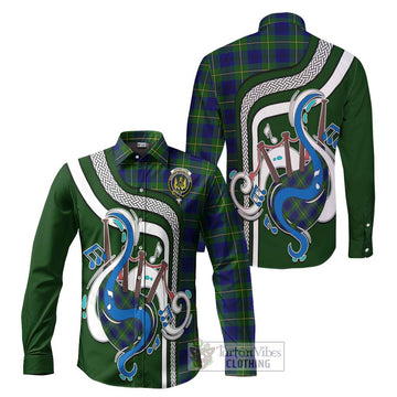 Johnstone Modern Tartan Long Sleeve Button Shirt with Epic Bagpipe Style