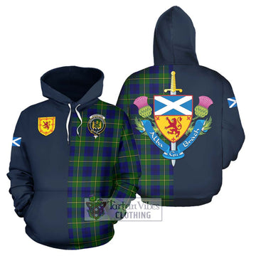 Johnstone Modern Tartan Hoodie Alba with Scottish Lion Royal Arm Half Style