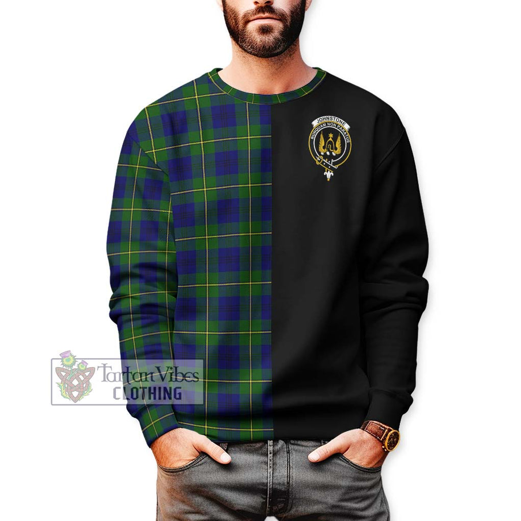 Johnstone Modern Tartan Sweatshirt with Family Crest and Half Of Me Style Unisex - Tartanvibesclothing Shop