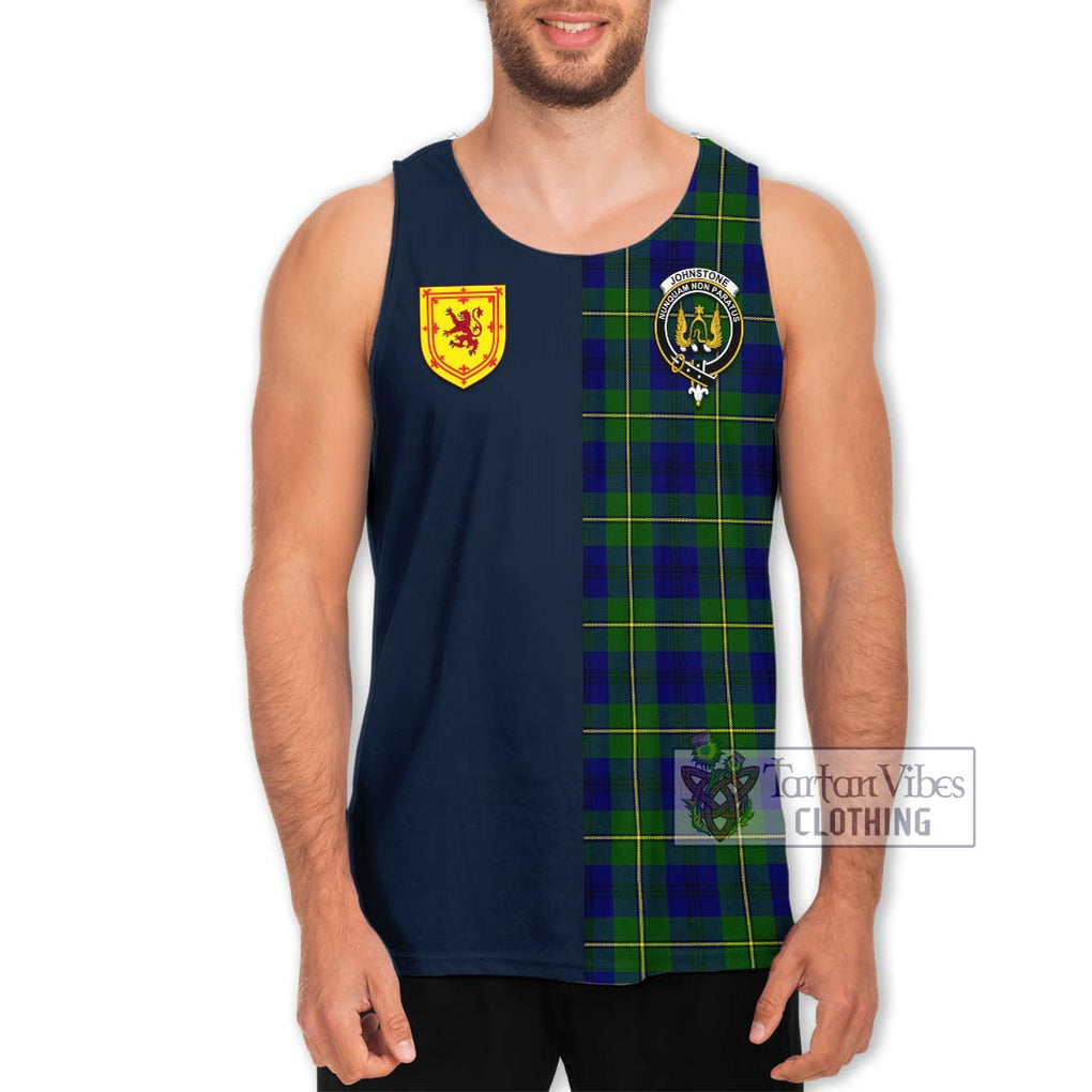 Tartan Vibes Clothing Johnstone Modern Tartan Men's Tank Top with Scottish Lion Royal Arm Half Style