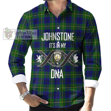 Johnstone Modern Tartan Long Sleeve Button Shirt with Family Crest DNA In Me Style