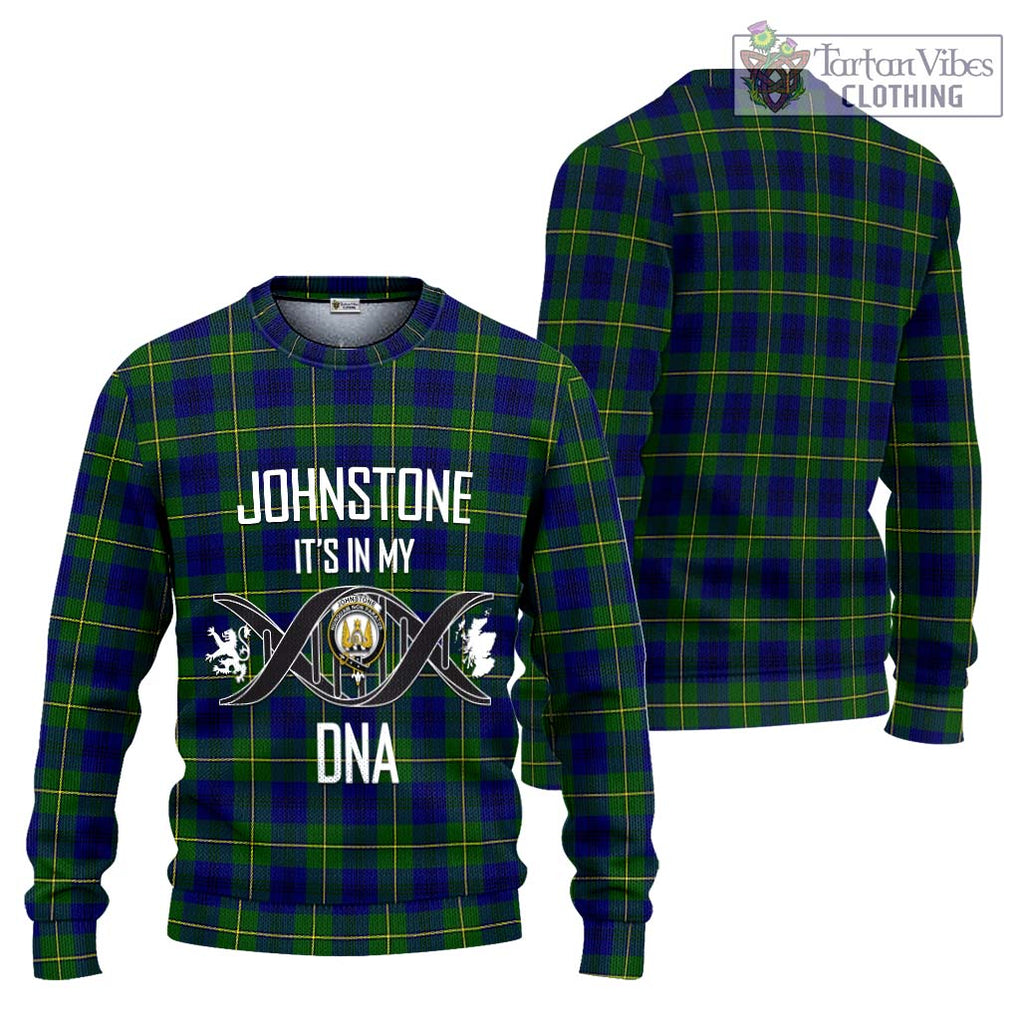 Johnstone Modern Tartan Knitted Sweater with Family Crest DNA In Me Style Unisex - Tartanvibesclothing Shop