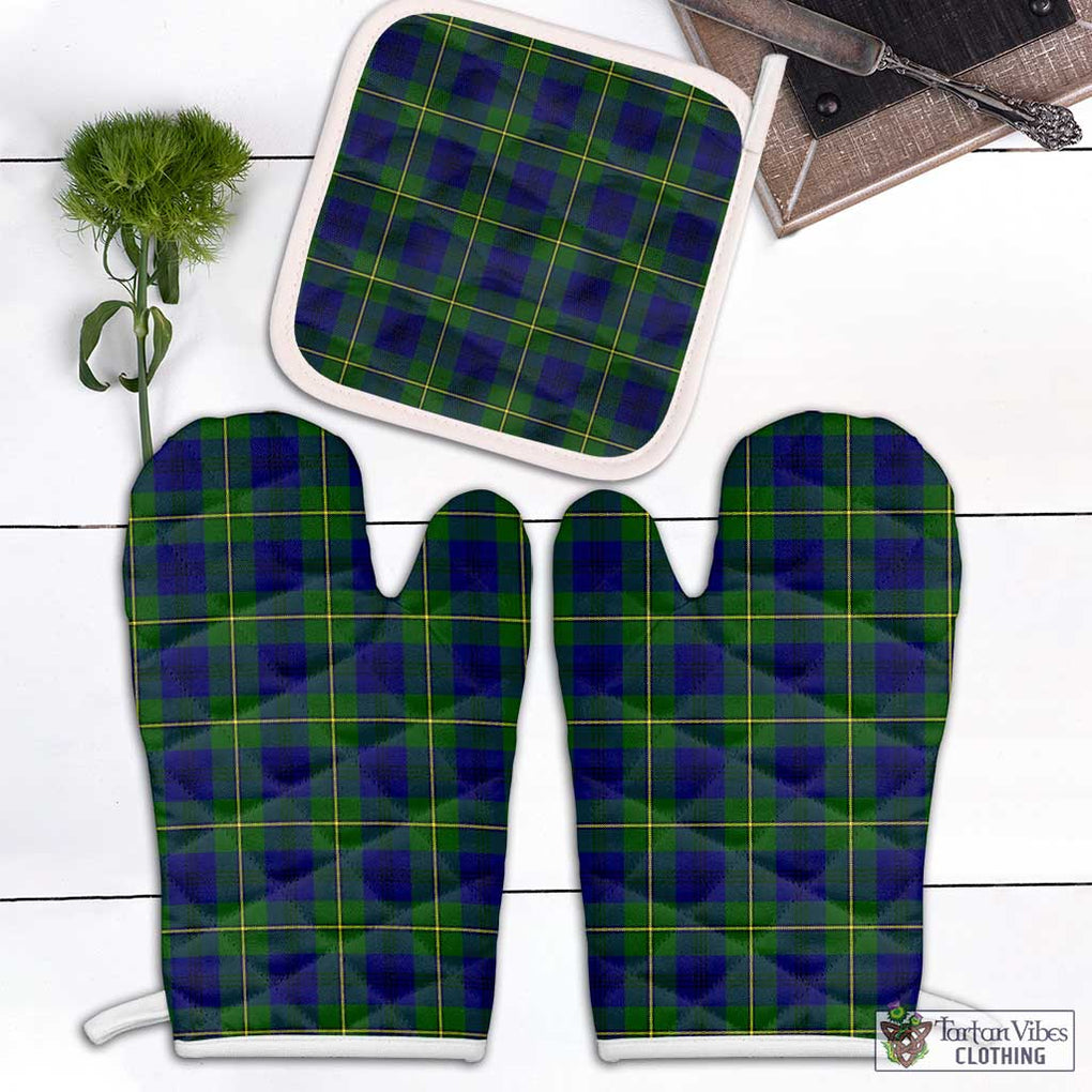 Johnstone Modern Tartan Combo Oven Mitt & Pot-Holder Combo 1 Oven Mitt & 1 Pot-Holder White - Tartan Vibes Clothing