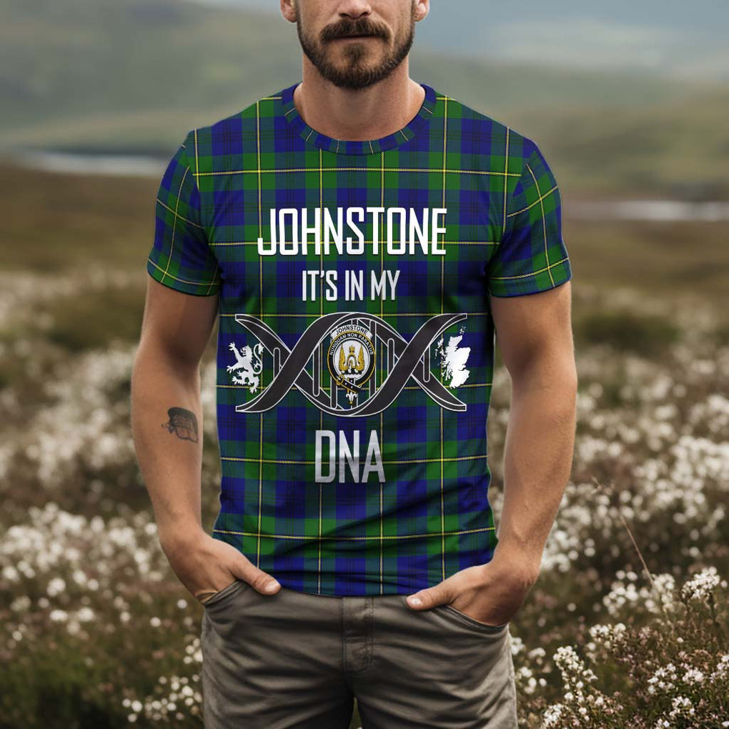 Johnstone Modern Tartan T-Shirt with Family Crest DNA In Me Style Kid's Shirt - Tartan Vibes Clothing