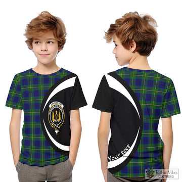 Johnstone Modern Tartan Kid T-Shirt with Family Crest Circle Style