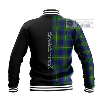 Johnstone Modern Tartan Baseball Jacket with Family Crest and Half Of Me Style