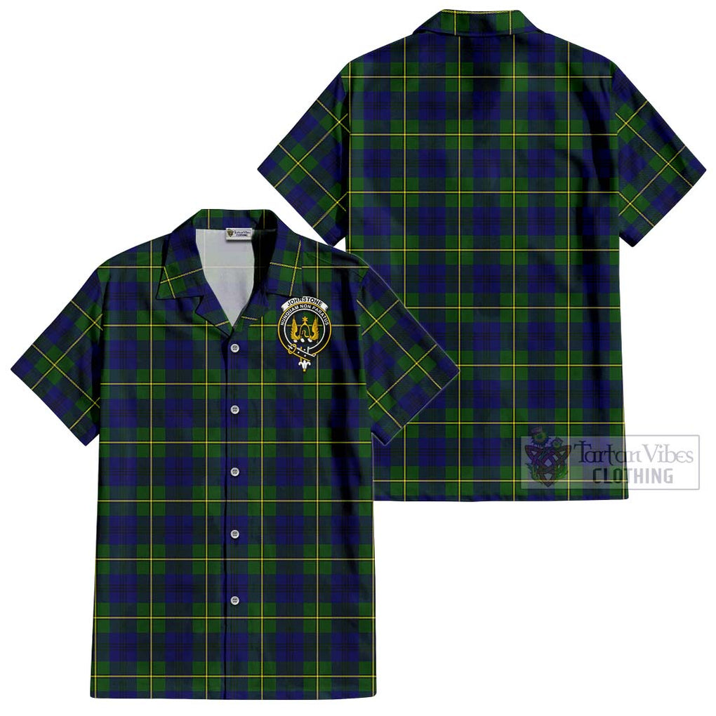 Johnstone Modern Tartan Cotton Hawaiian Shirt with Family Crest Kid - Tartan Vibes Clothing