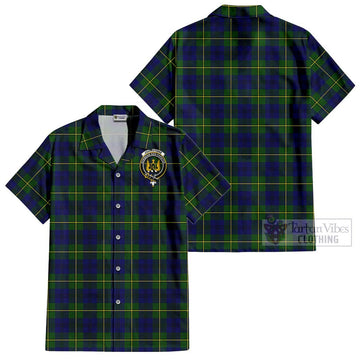 Johnstone Modern Tartan Cotton Hawaiian Shirt with Family Crest