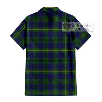 Johnstone Modern Tartan Short Sleeve Button Shirt with Family Crest DNA In Me Style