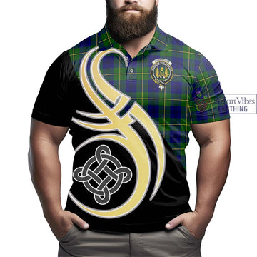 Johnstone Modern Tartan Polo Shirt with Family Crest and Celtic Symbol Style