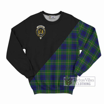 Johnstone Modern Tartan Sweatshirt with Family Crest and Military Logo Style