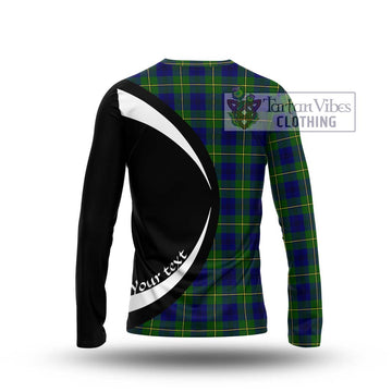 Johnstone Modern Tartan Long Sleeve T-Shirt with Family Crest Circle Style