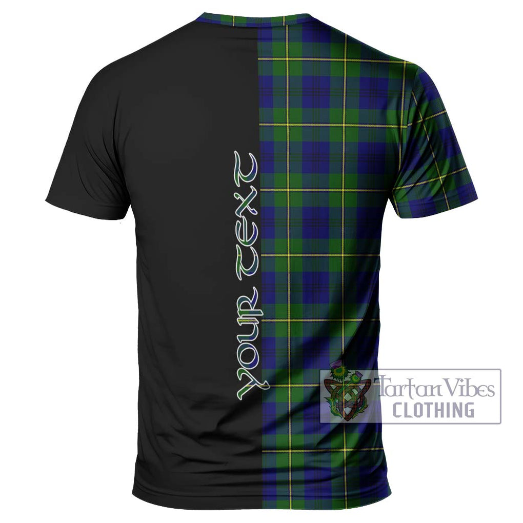 Johnstone Modern Tartan T-Shirt with Family Crest and Half Of Me Style - Tartanvibesclothing Shop