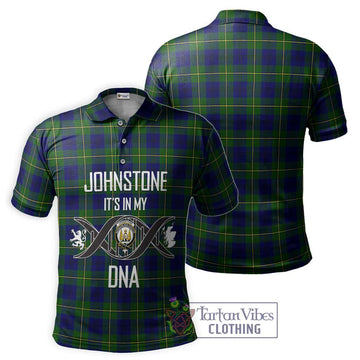 Johnstone Modern Tartan Polo Shirt with Family Crest DNA In Me Style