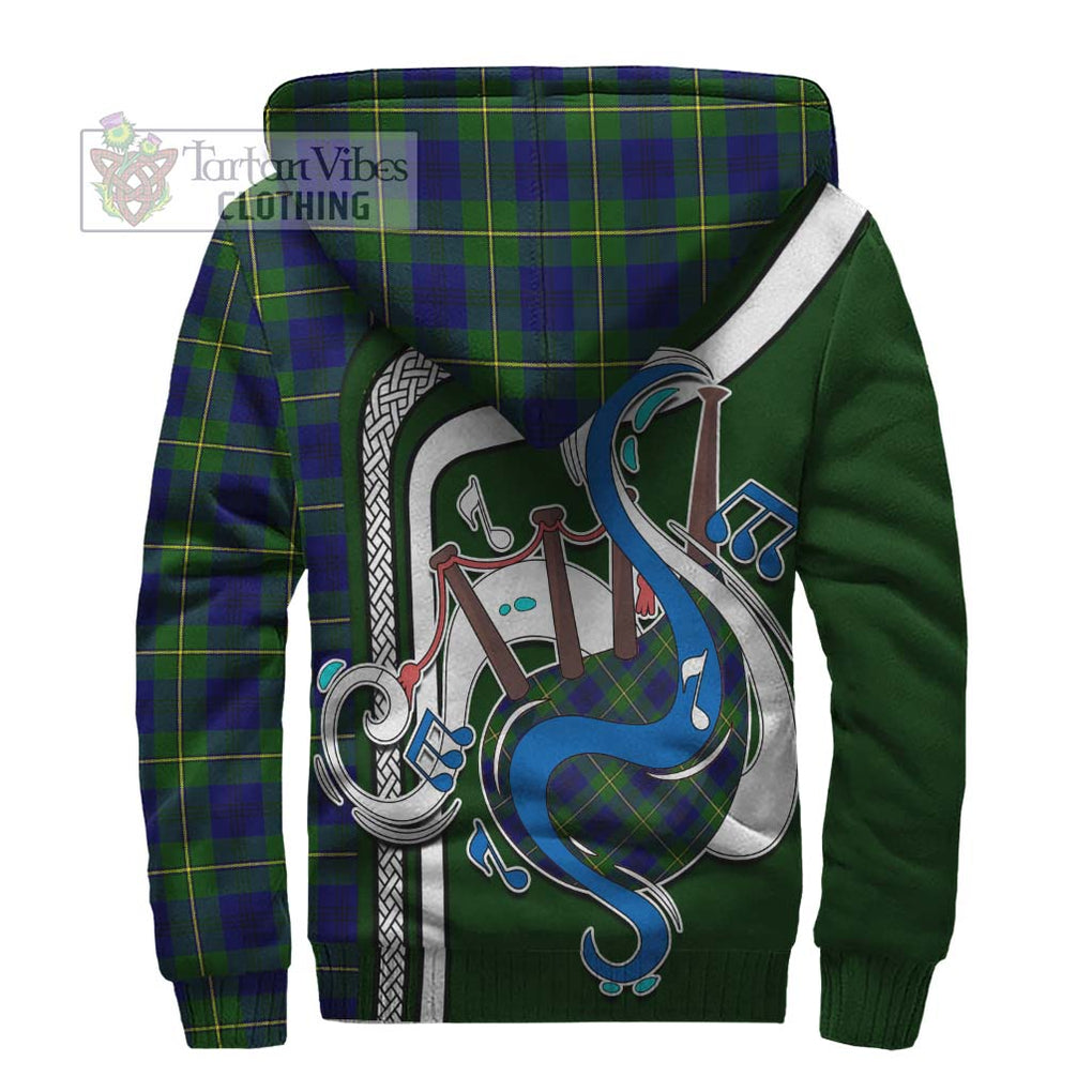 Johnstone Modern Tartan Sherpa Hoodie with Epic Bagpipe Style - Tartanvibesclothing Shop