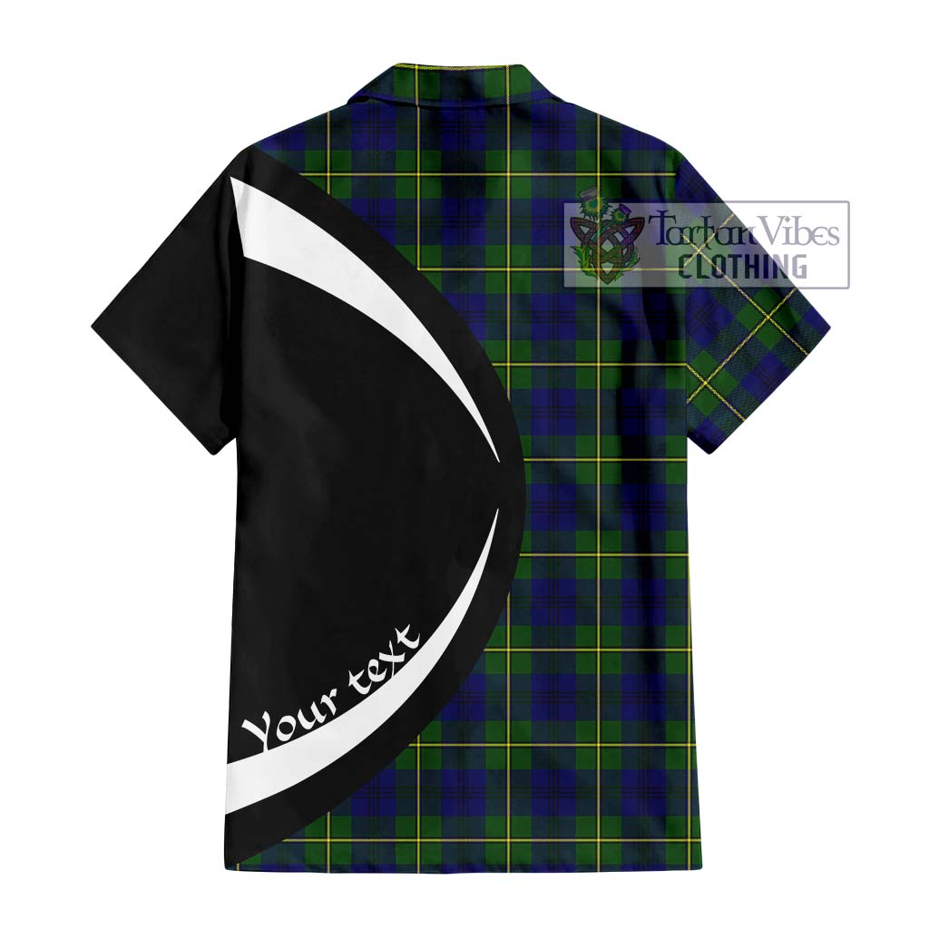 Johnstone Modern Tartan Short Sleeve Button Up with Family Crest Circle Style - Tartan Vibes Clothing