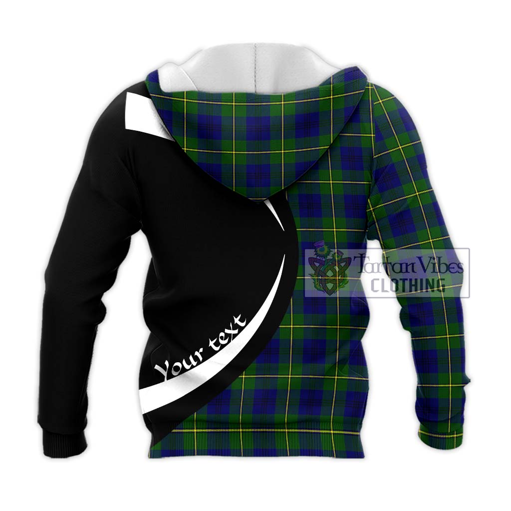 Johnstone Modern Tartan Knitted Hoodie with Family Crest Circle Style - Tartan Vibes Clothing