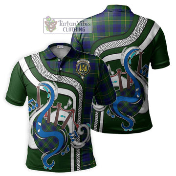 Johnstone Modern Tartan Polo Shirt with Epic Bagpipe Style