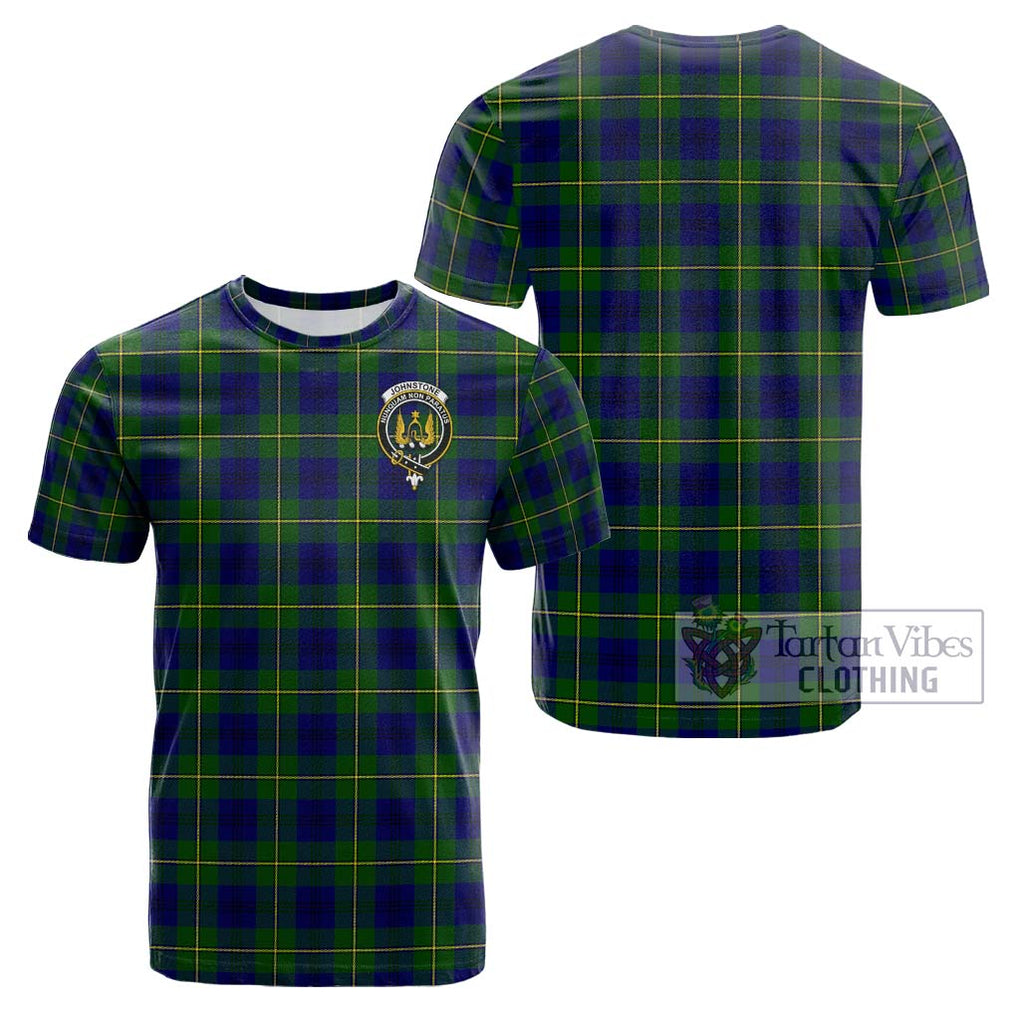 Johnstone Modern Tartan Cotton T-Shirt with Family Crest Kid's Shirt - Tartanvibesclothing Shop