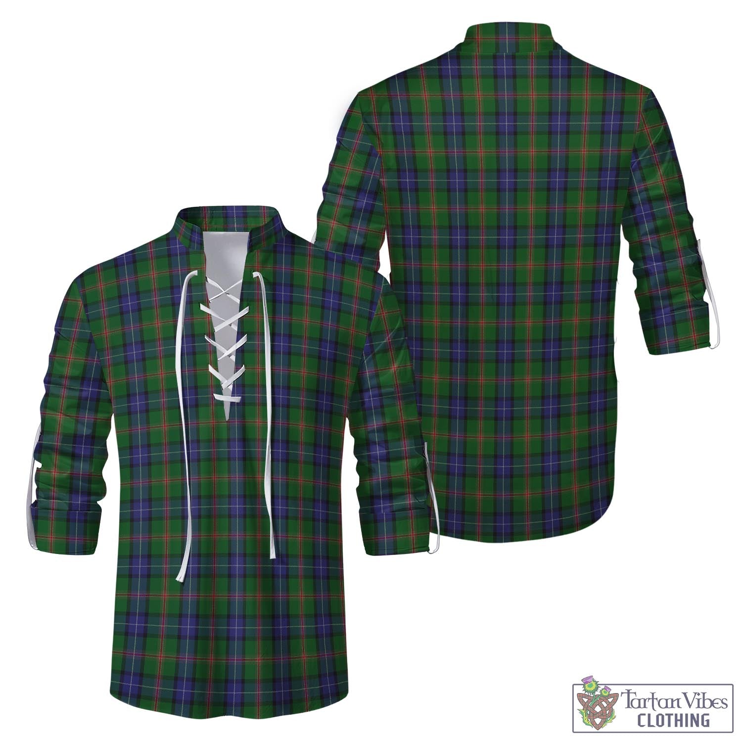 Tartan Vibes Clothing Jones Tartan Men's Scottish Traditional Jacobite Ghillie Kilt Shirt