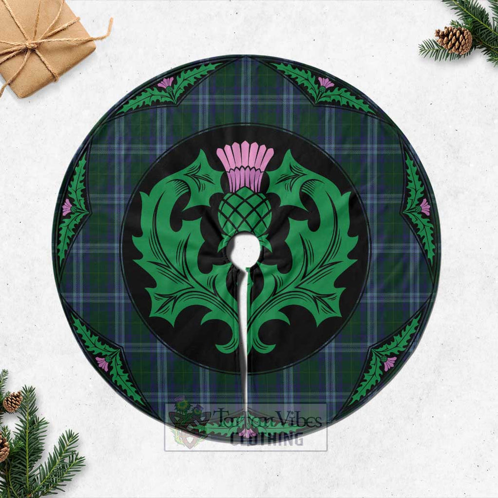 Tartan Vibes Clothing Jones of Wales Tartan Christmas Tree Skirt Scottish Thistle Style