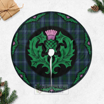 Jones of Wales Tartan Christmas Tree Skirt Scottish Thistle Style