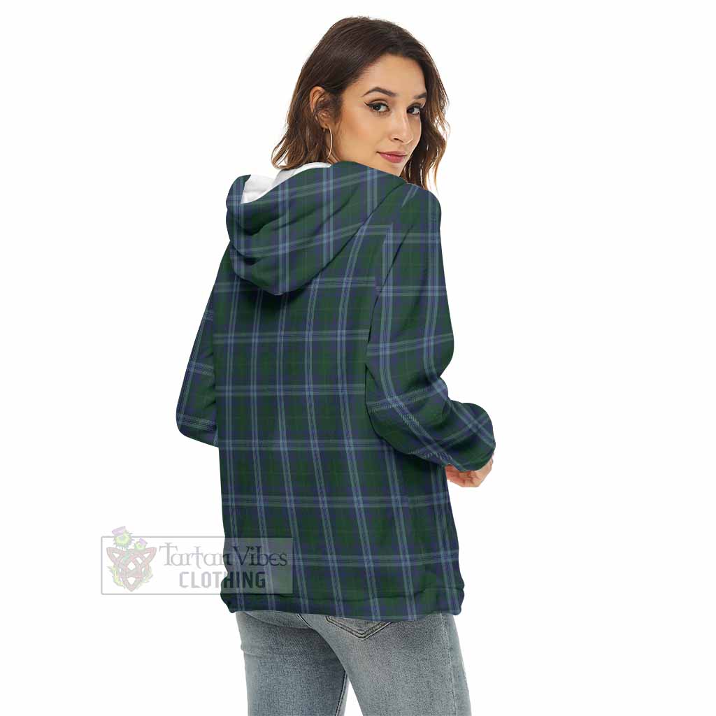 Tartan Vibes Clothing Jones of Wales Tartan Women's Borg  Half Zip Fleece Hoodie