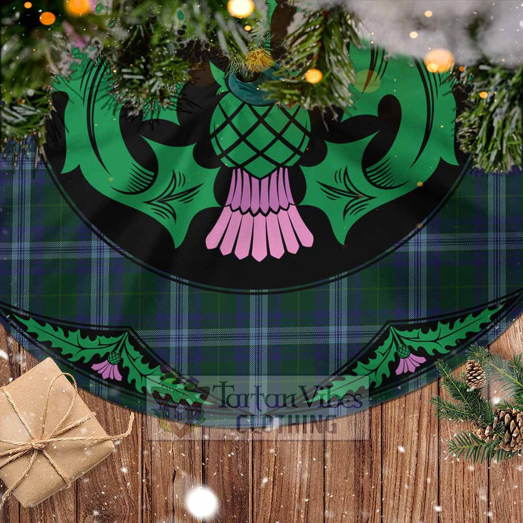 Tartan Vibes Clothing Jones of Wales Tartan Christmas Tree Skirt Scottish Thistle Style