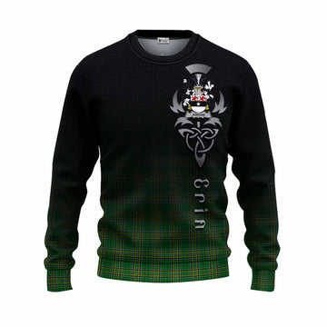 Jordan Irish Clan Knitted Sweater with Coat of Arms Erin Go Bragh Celtic Inspired Unisex - Tartan Vibes Clothing