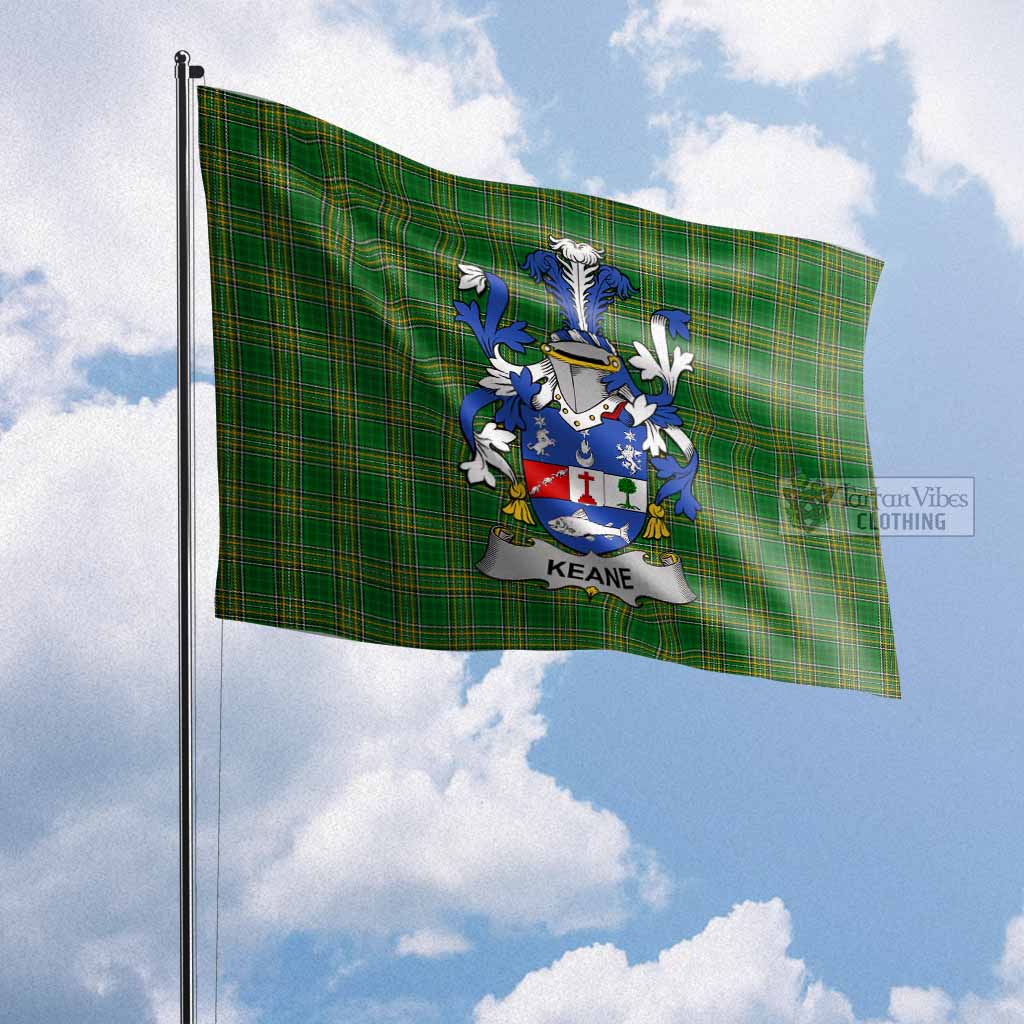 Tartan Vibes Clothing Keane Irish Clan Flag with Coat of Arms