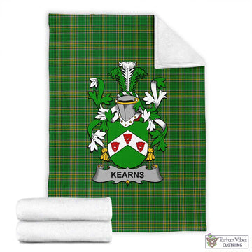 Kearns Irish Clan Tartan Blanket with Coat of Arms X-Large 59 x 79 inches 150 x 200 cm - Tartan Vibes Clothing