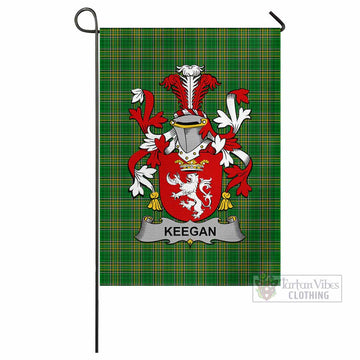 Keegan Irish Clan Tartan Flag with Coat of Arms