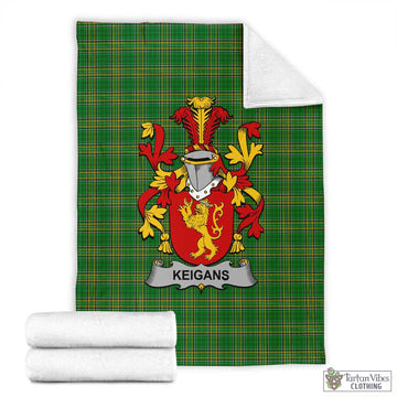 Keigans Irish Clan Tartan Blanket with Coat of Arms X-Large 59 x 79 inches 150 x 200 cm - Tartan Vibes Clothing