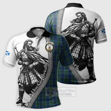 Keith Tartan Clan Crest Polo Shirt with Highlander Warrior Celtic Style