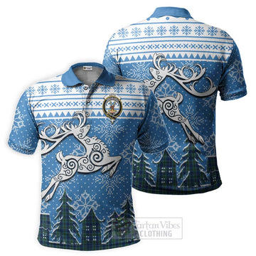 Keith Clan Christmas Polo Shirt Celtic Reindeer Style