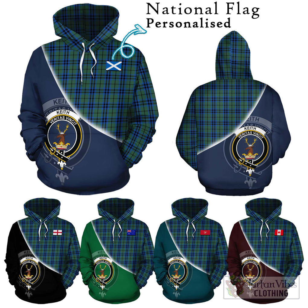 Keith Tartan Hoodie with Personalised National Flag and Family Crest Half Style Zip Hoodie - Tartanvibesclothing Shop