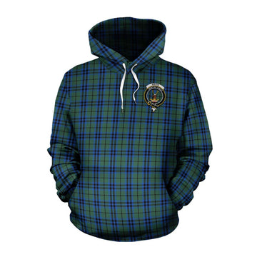 Keith Tartan Cotton Hoodie with Family Crest Celtic Skull Style