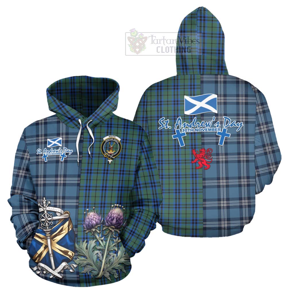 Tartan Vibes Clothing Keith Tartan Hoodie Happy St. Andrew's Day Half Tartan Style