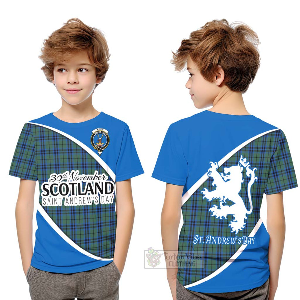 Tartan Vibes Clothing Keith Family Crest Tartan Kid T-Shirt Celebrate Saint Andrew's Day in Style