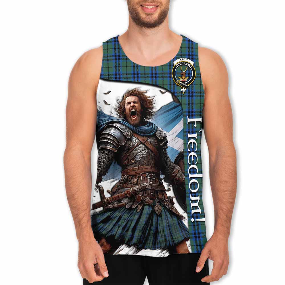 Tartan Vibes Clothing Keith Crest Tartan Men's Tank Top Inspired by the Freedom of Scottish Warrior