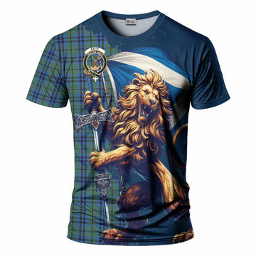 Keith Tartan Family Crest T-Shirt with Scottish Majestic Lion