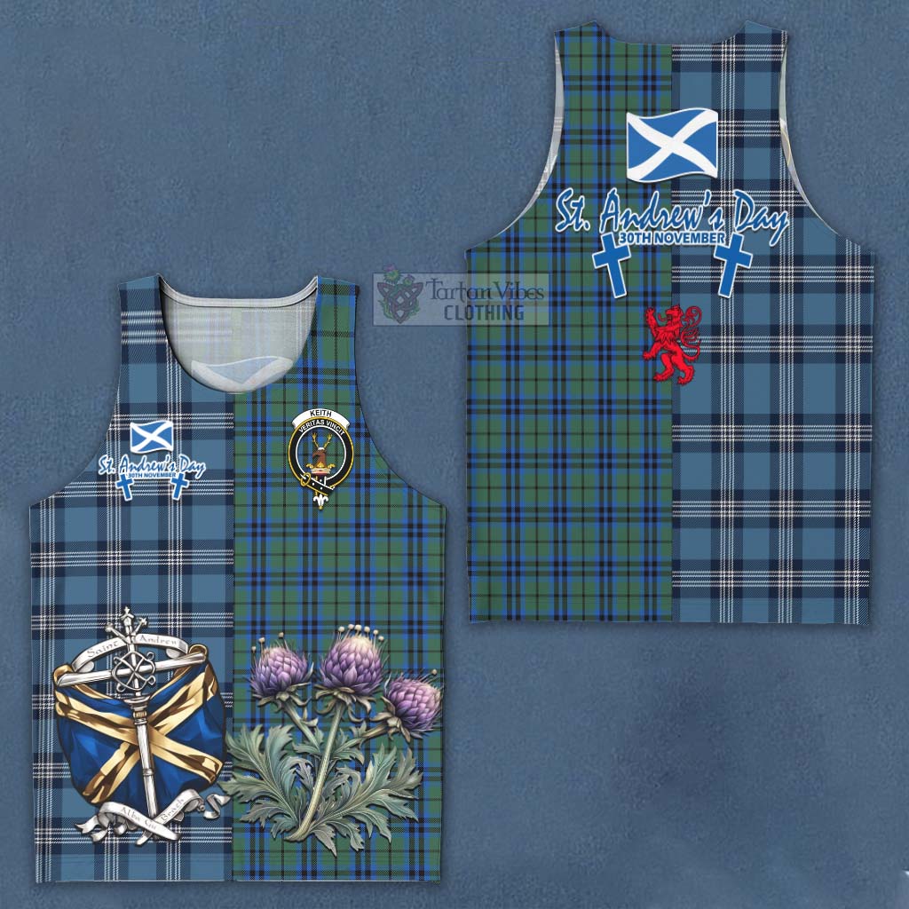 Tartan Vibes Clothing Keith Tartan Men's Tank Top Happy St. Andrew's Day Half Tartan Style