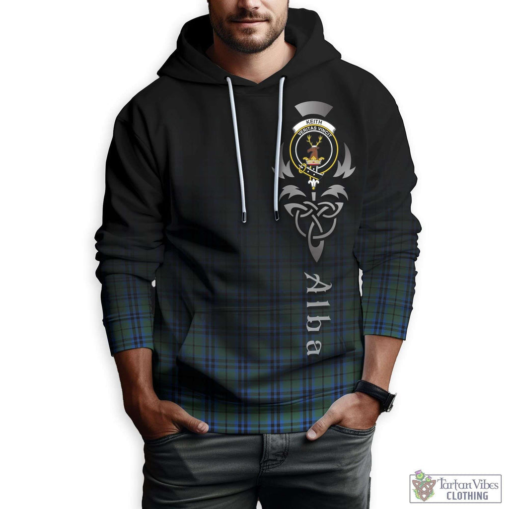 Tartan Vibes Clothing Keith Tartan Hoodie Featuring Alba Gu Brath Family Crest Celtic Inspired