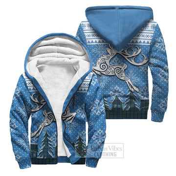 Keith Clan Christmas Sherpa Hoodie Celtic Reindeer Style