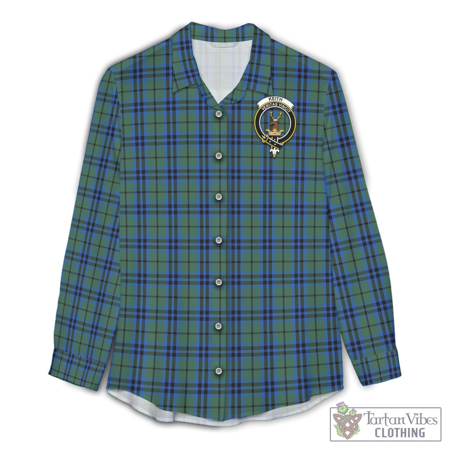 Tartan Vibes Clothing Keith Tartan Womens Casual Shirt with Family Crest