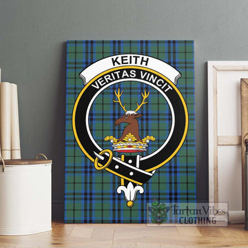 Keith Tartan Canvas Print Wall Art with Family Crest