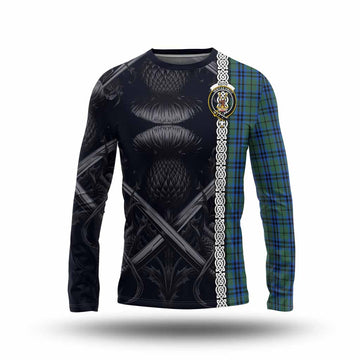 Keith Tartan Long Sleeve T-Shirt with Family Crest Cross Sword Thistle Celtic Vibes