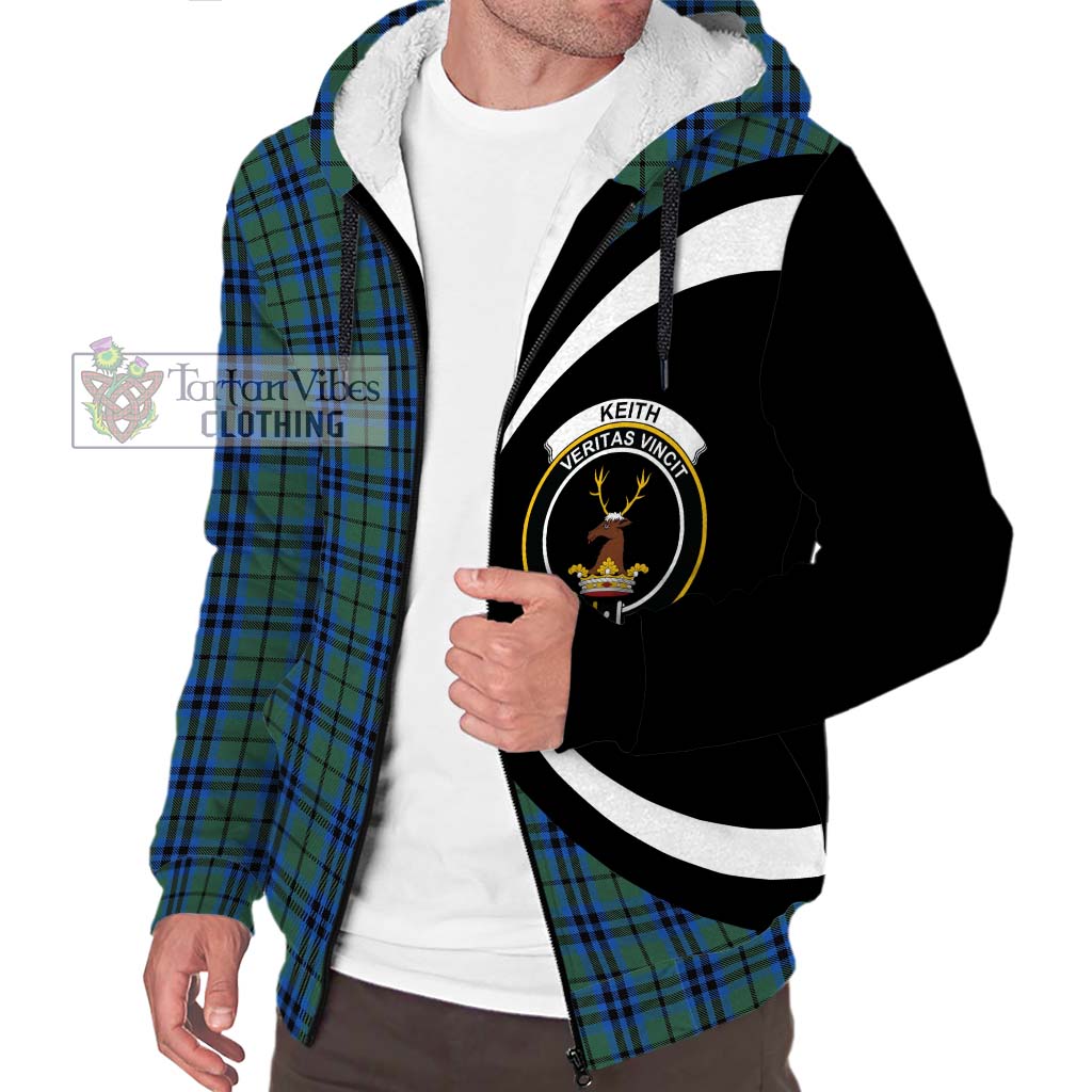 Keith Tartan Sherpa Hoodie with Family Crest Circle Style Unisex S - Tartan Vibes Clothing