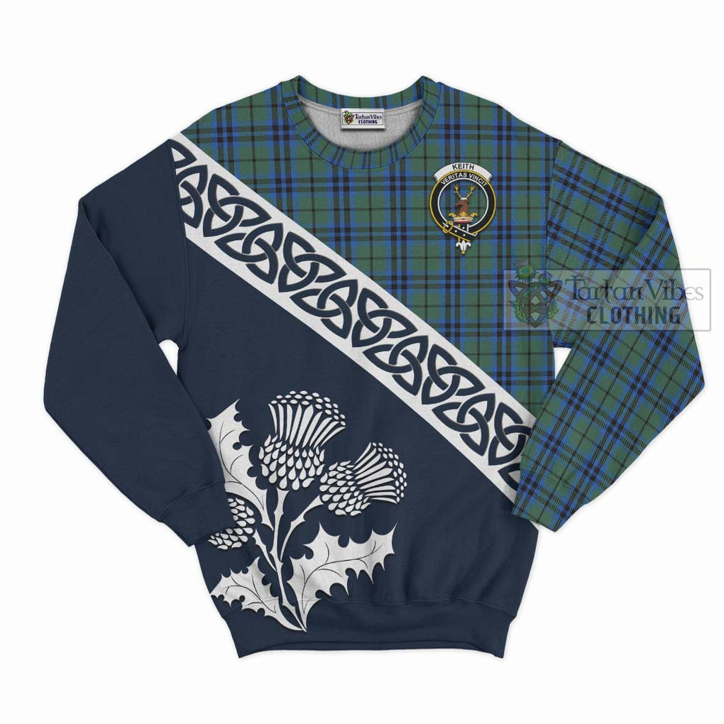 Tartan Vibes Clothing Keith Tartan Sweatshirt Featuring Thistle and Scotland Map