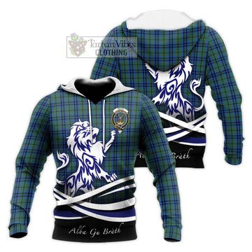 Keith Tartan Knitted Hoodie with Alba Gu Brath Regal Lion Emblem